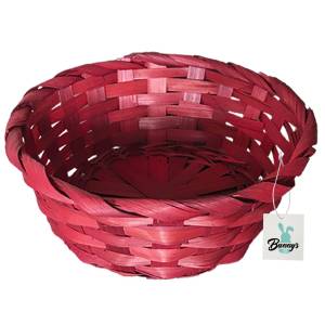 73-1467 Καλάθι Bamboo Κόκκινο ø18x8cm , Πασχαλινά
