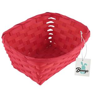 73-2157 Καλάθι Μπαμπού Κόκκινο Ορθογώνιο 20x16x9,5cm , Πασχαλινά