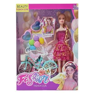 78-248 Κούκλα Fashion με Ποδήλτο & Αξεσουάρ 32x24x6cm , Παιχνίδια