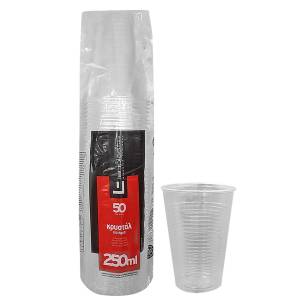 80-125 Ποτήρια Πλαστικά Διάφανα πακ=50τεμ 250ml , Είδη Σπιτιού