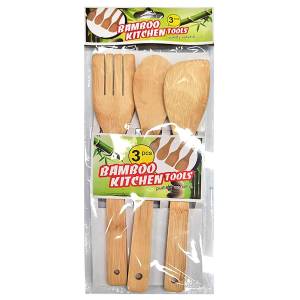 80-2113 Κουτάλες Bamboo σετ=3 τεμ 28cm , Είδη Σπιτιού