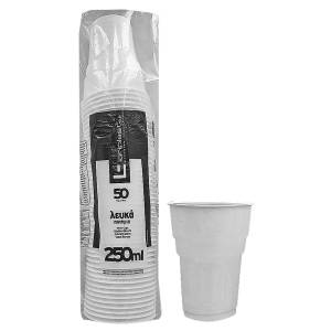 80-31 Ποτήρια Πλαστικά Λευκά πακ=50τεμ 250ml , Είδη Σπιτιού