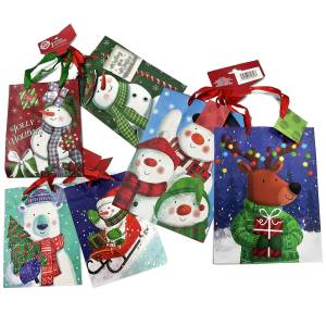 93-3259 Τσάντα Δώρου Xmas σετ 2τεμ 23x18cm 23x18x10cm , Χριστουγεννιάτικα