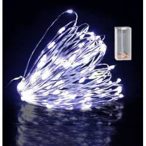93-3486 100 Λαμπάκια LED Copper Μπαταρίας Λευκό Ψυχρό σε Σειρά Σταθερά IP20 10,3m , Χριστουγεννιάτικα