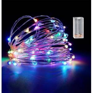 93-3488 100 Λαμπάκια LED Copper Μπαταρίας Πολύχρωμα σε Σειρά με Controller IP20 10,3m , Χριστουγεννιάτικα