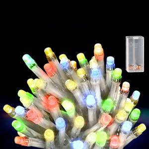 93-3489 50 Λαμπάκια LED Μπαταρίας Πολύχρωμα σε Σειρά με Controller IP20 5,3m , Χριστουγεννιάτικα