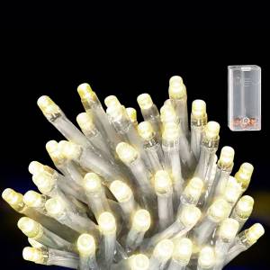 93-3490 50 Λαμπάκια LED Μπαταρίας Λευκό Θερμό σε Σειρά με Controller IP20 5,3m , Χριστουγεννιάτικα