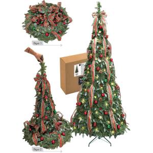 93-3500 Δέντρο pop up με Στολισμό & led 180cm 180cm ~ø76cm , Χριστουγεννιάτικα