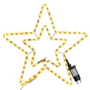 93-3503 Αστέρι Διπλό Φωτοσωλήνας 60 LED 3m Λευκό Θερμό με Προγράμματα IP44 ø11mm 3m Φωτοσωλήνας (+3m Extra Καλώδιο) 54x54cm , Χριστουγεννιάτικα