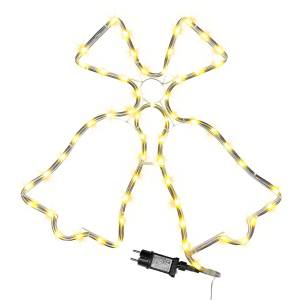 93-3504 Καμπάνες Φωτοσωλήνας 60 LED 3m Λευκό Θερμό με Προγράμματα IP44 ø11mm 3m Φωτοσωλήνας (+3m Extra Καλώδιο) 58x56cm , Χριστουγεννιάτικα