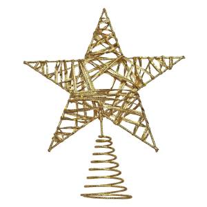93-3752 Κορυφή Μεταλλική Σπιράλ Άστρο Χρυσό 22x18cm , Χριστουγεννιάτικα