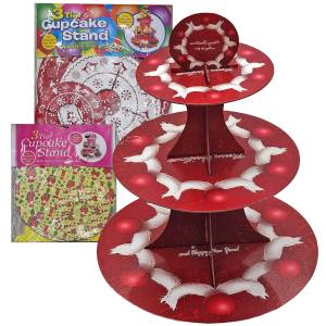93-3795 Βάση για Cupcake Xmas Τριώροφη 35 xø30cm , Χριστουγεννιάτικα