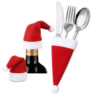 93-3940 Θήκη Μαχαιροπήρουνων Xmas Σκουφάκι 12x6cm , Χριστουγεννιάτικα