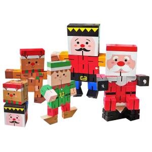 93-3979 Διακοσμητική Φιγούρα Xmas Τουβλάκια 16x14x2cm , Χριστουγεννιάτικα