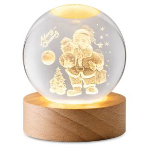 93-4175 Μπάλα Γυάλινη Xmas με Βάση 6 LED ø8cm , Χριστουγεννιάτικα