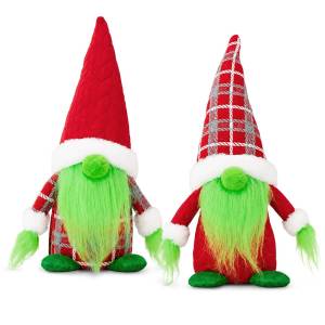 93-4183 Φιγούρα Διακοσμητική Gnome Πράσινα Μούσια 26cm , Χριστουγεννιάτικα