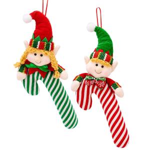 93-4189 Φιγούρα Πάνινη Xmas με Μπαστούνι σε Καρτέλα 28cm , Χριστουγεννιάτικα