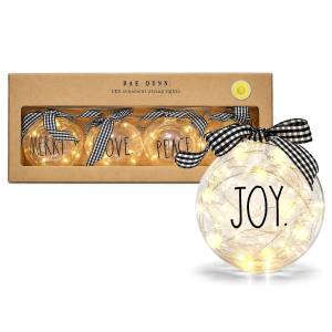93-4268 Μπάλες Γιρλάντα Xmas με Ευχές & LED 1,8m ø9,5cm , Χριστουγεννιάτικα