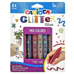 96-410 Κόλα Glitter Multi σετ=6τ Carioca 6x10,5ml , Χριστουγεννιάτικα